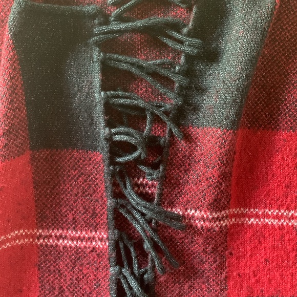 Adrienne Vittadini women’s 2x long sweater duster cardigan blackish gray plaid - Picture 7 of 16